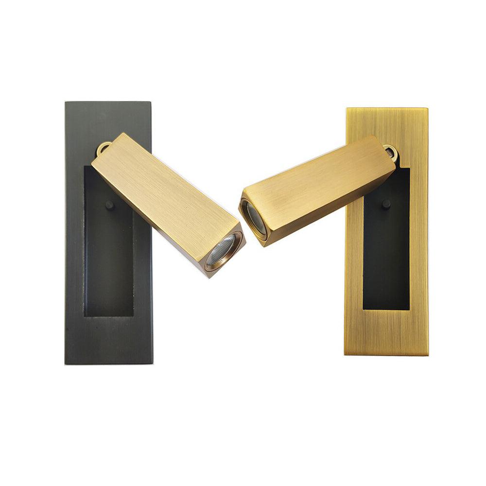 Lámpara de pared articulada de aluminio para lectura, estudio y cabecera