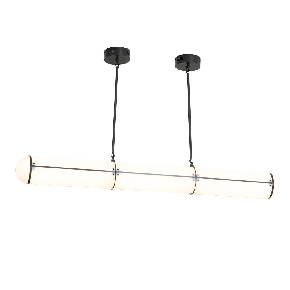 Lámpara LED lineal ajustable de 59 pulgadas, metal y acrílico, tres temperaturas de color para comedor, cocina, sala de estar, interior moderno L | Thomler