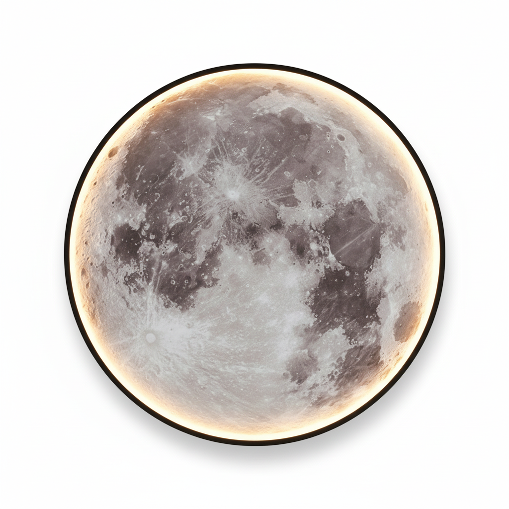Dimmable LED Moon Wall Sconce with Remote | Adjustable 3000K–6000K Lighting for Bedroom Living Room Hallway | Alloy Fixture Covers 108–162 s | Thomler