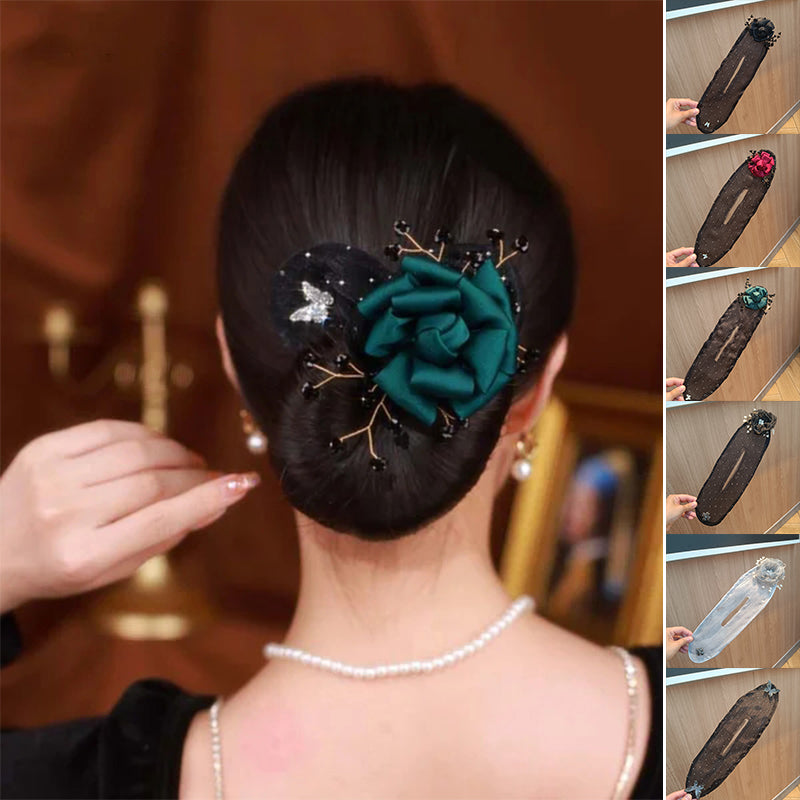 Kit de herramientas para moños con núcleo de alambre y cubierta de satén para recogidos, trenzas y moños de bailarina - Set de 7 piezas para todo tipo de cabello | Thomler