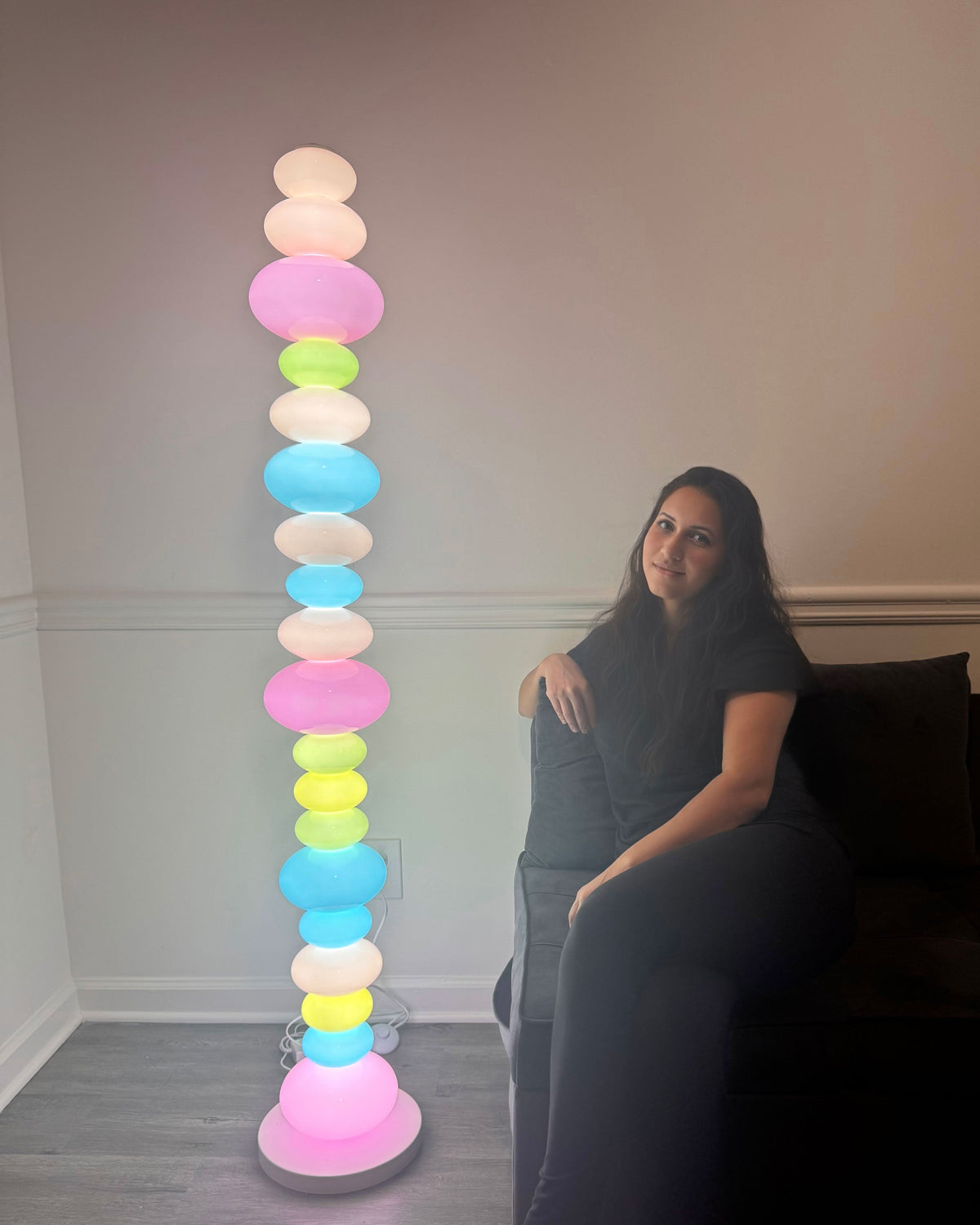 Translucent Acrylic Tower Light 63 Inches Tall Modern Statement Piece for Bedrooms Lounges Hallways Offices | Thomler
