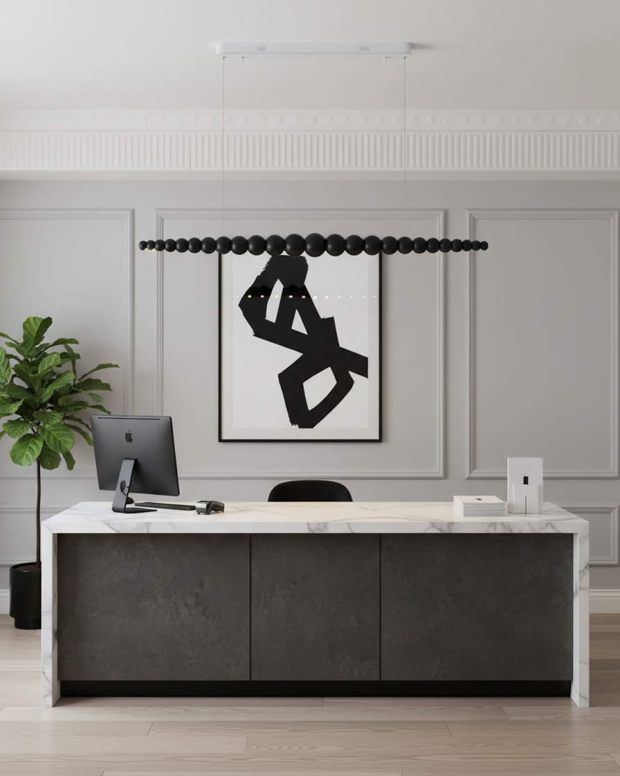 Hangende LED-armatuur 46 inch Metaal Hout Acryl Bolhanglamp 3000K Eigentijdse plafondlamp voor kookeiland eettafel | Thomler