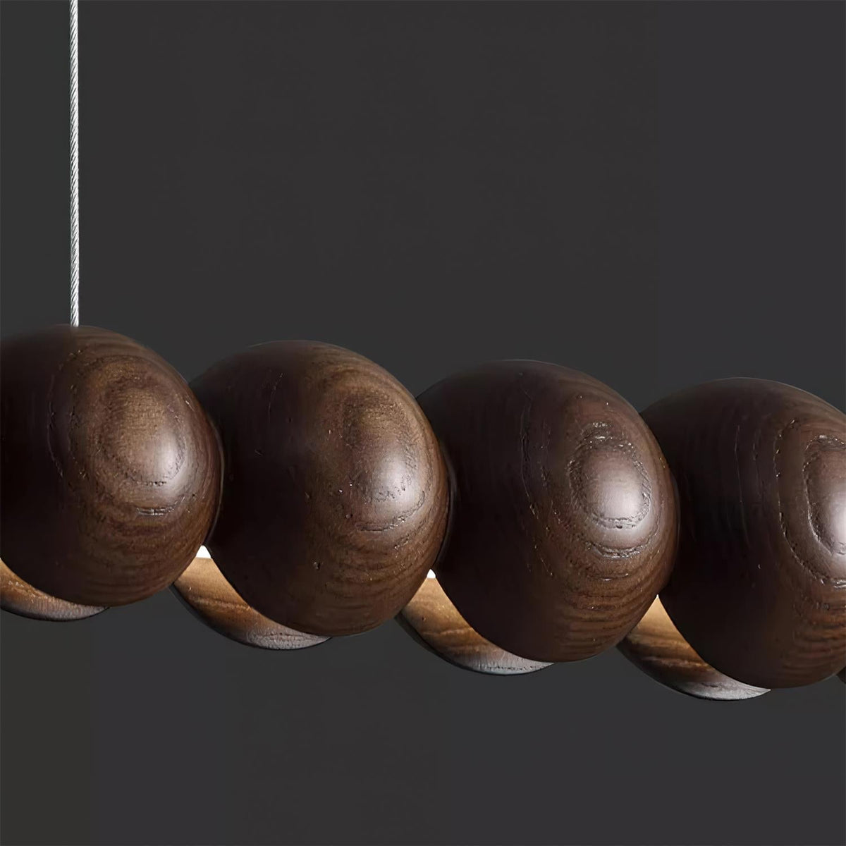Lineare LED-Deckenleuchte Holz & Metall 3000K für Kücheninsel Esszimmer höhenverstellbare Pendelleuchte Barlicht modern minimalistisch Skandi | Thomler