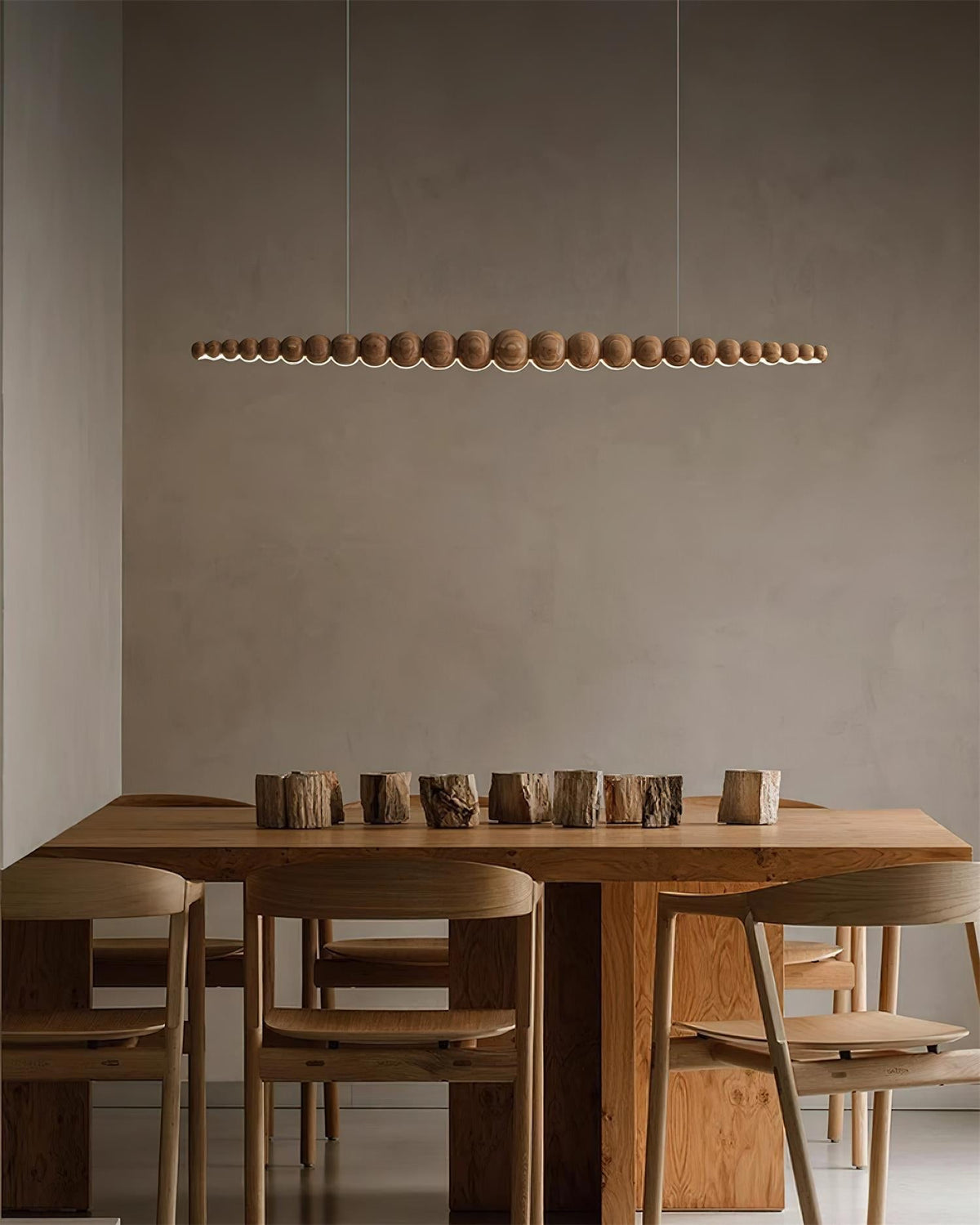 Hangende LED-armatuur 46 inch Metaal Hout Acryl Bolhanglamp 3000K Eigentijdse plafondlamp voor kookeiland eettafel | Thomler