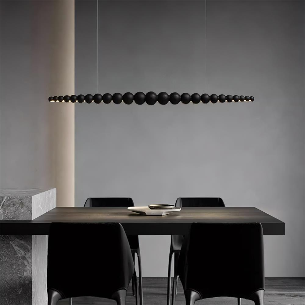Hangende LED-armatuur 46 inch Metaal Hout Acryl Bolhanglamp 3000K Eigentijdse plafondlamp voor kookeiland eettafel | Thomler
