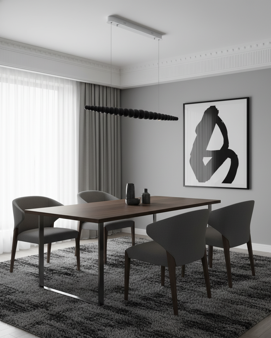 Hangende LED-armatuur 46 inch Metaal Hout Acryl Bolhanglamp 3000K Eigentijdse plafondlamp voor kookeiland eettafel | Thomler