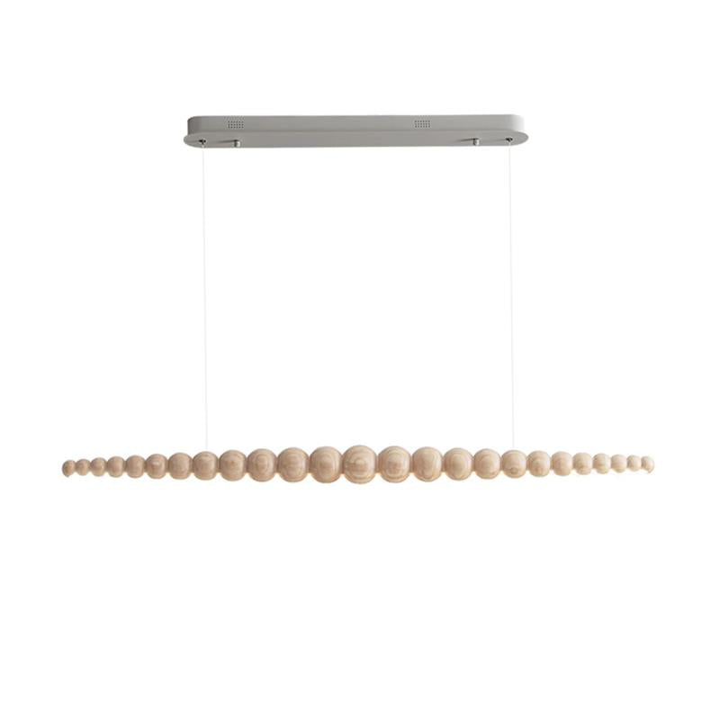 Hangende LED-armatuur 46 inch Metaal Hout Acryl Bolhanglamp 3000K Eigentijdse plafondlamp voor kookeiland eettafel | Thomler