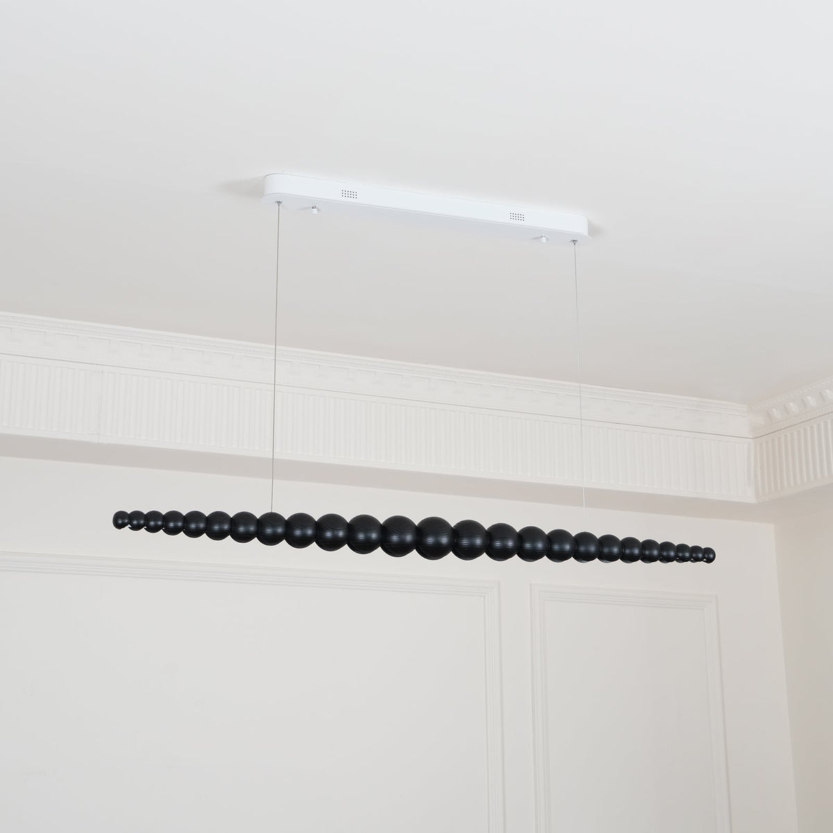 Lineare LED-Deckenleuchte Holz & Metall 3000K für Kücheninsel Esszimmer höhenverstellbare Pendelleuchte Barlicht modern minimalistisch Skandi | Thomler