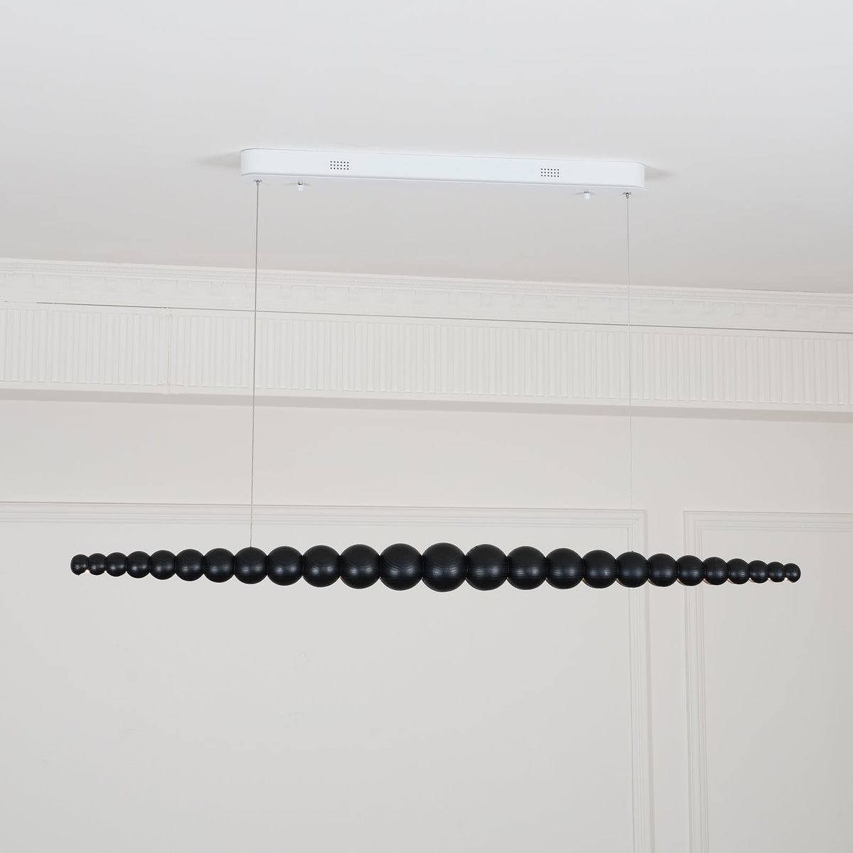 Lineare LED-Deckenleuchte Holz & Metall 3000K für Kücheninsel Esszimmer höhenverstellbare Pendelleuchte Barlicht modern minimalistisch Skandi | Thomler