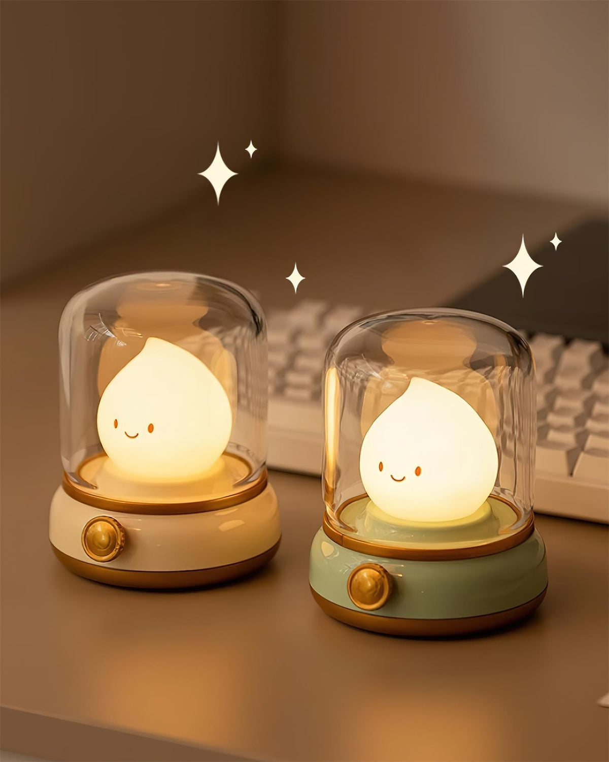 Vintage-Style Flame LED Accent Lamp 4 in Adjustable Brightness USB Rechargeable Bedroom Nightstand Reading Desk Decor | Thomler
