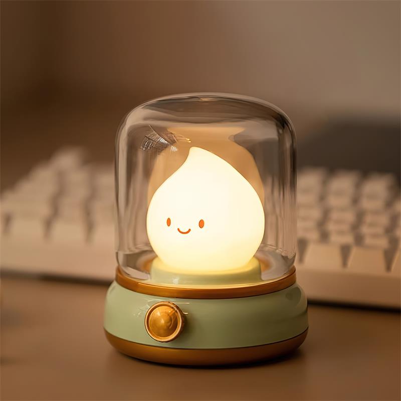 Vintage-Style Flame LED Accent Lamp 4 in Adjustable Brightness USB Rechargeable Bedroom Nightstand Reading Desk Decor | Thomler