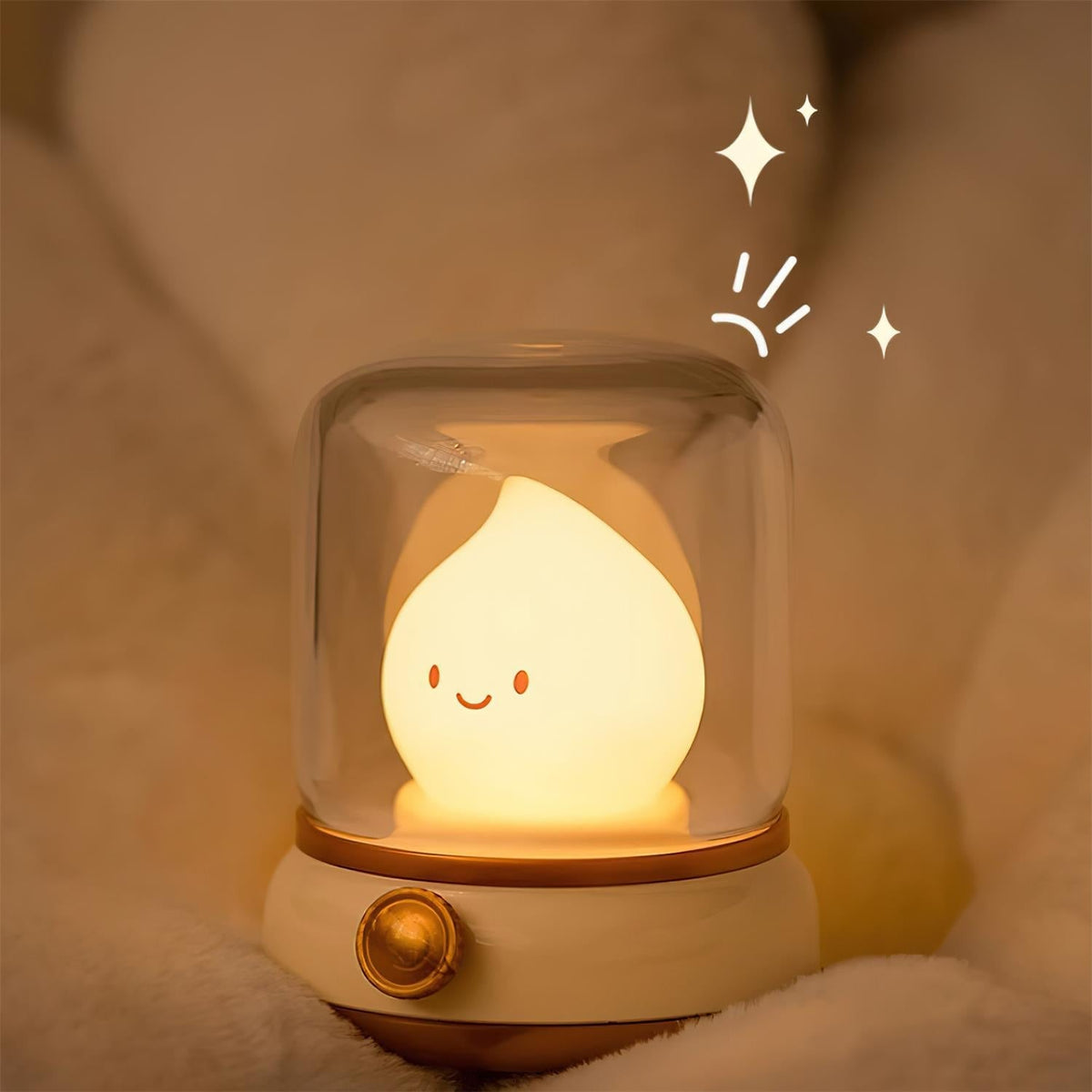 Vintage-Style Flame LED Accent Lamp 4 in Adjustable Brightness USB Rechargeable Bedroom Nightstand Reading Desk Decor | Thomler