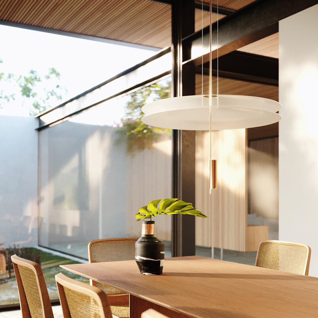Lámpara de techo LED moderna de 26 pulgadas, acrílico blanco, altura ajustable, para cocina, comedor, dormitorio, entrada, iluminación de techo