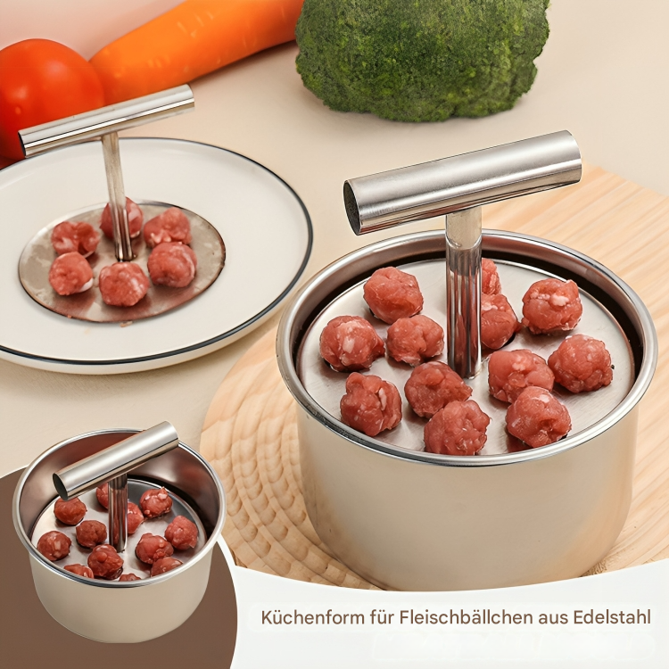 Cuchara de acero inoxidable para albóndigas, herramienta de prensado para control de porciones uniformes | Ayudante de cocina para preparar comidas con carne molida, pavo o pollo | Thomler