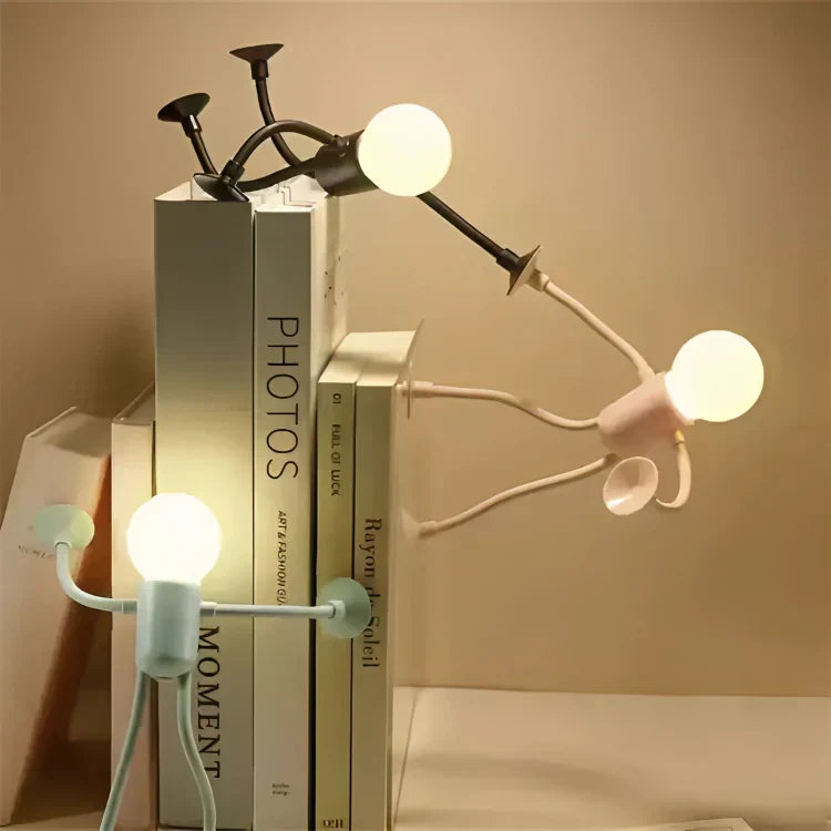 Rechargeable LED Figurine Night Light with Bendable Limbs for Bedside Tables | USB Powered Desk Accent | Soft Glow Novelty Lamp for Kids Roo | Thomler