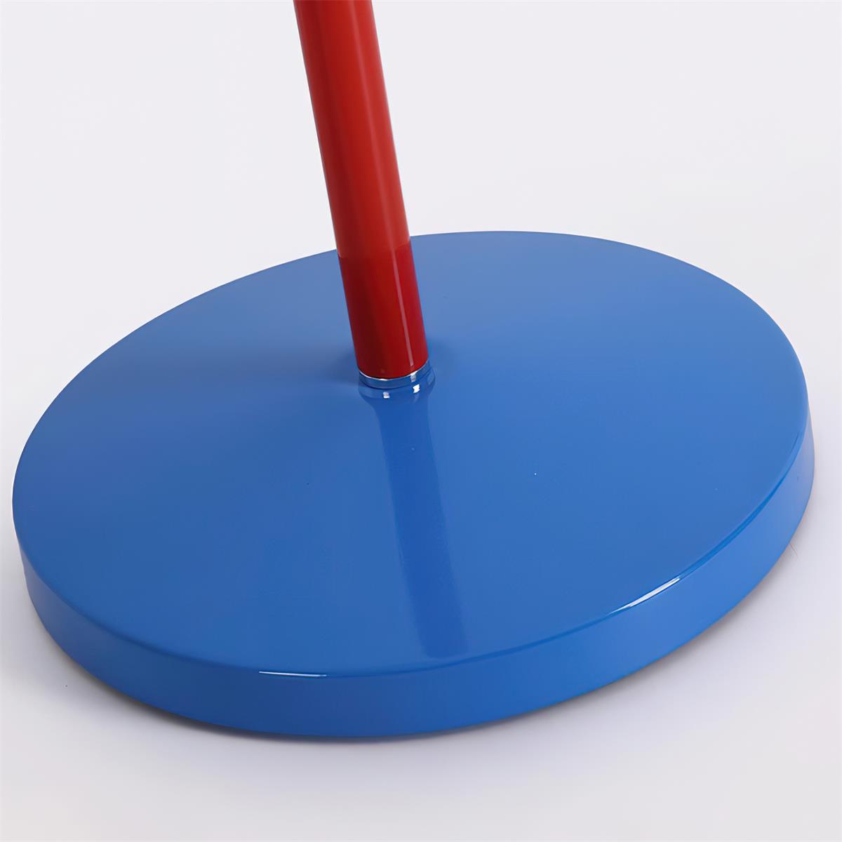 Lámpara de pie articulada de 74 pulgadas de altura, lámpara de lectura de metal ajustable, colorida en azul, rojo y amarillo, acento moderno para sala de estar u oficina | Thomler