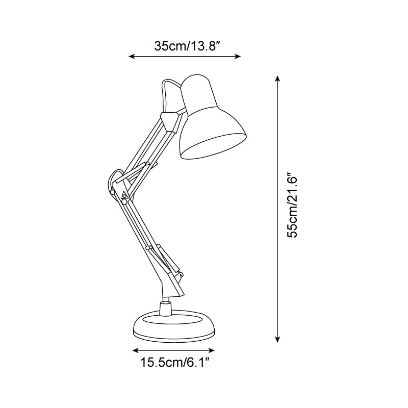 Articulating Metal Arm Task Lamp 21.6 in with Multicolor Accents for Desks Bedrooms Home Office Reading Study Workspace Nightstand | Thomler