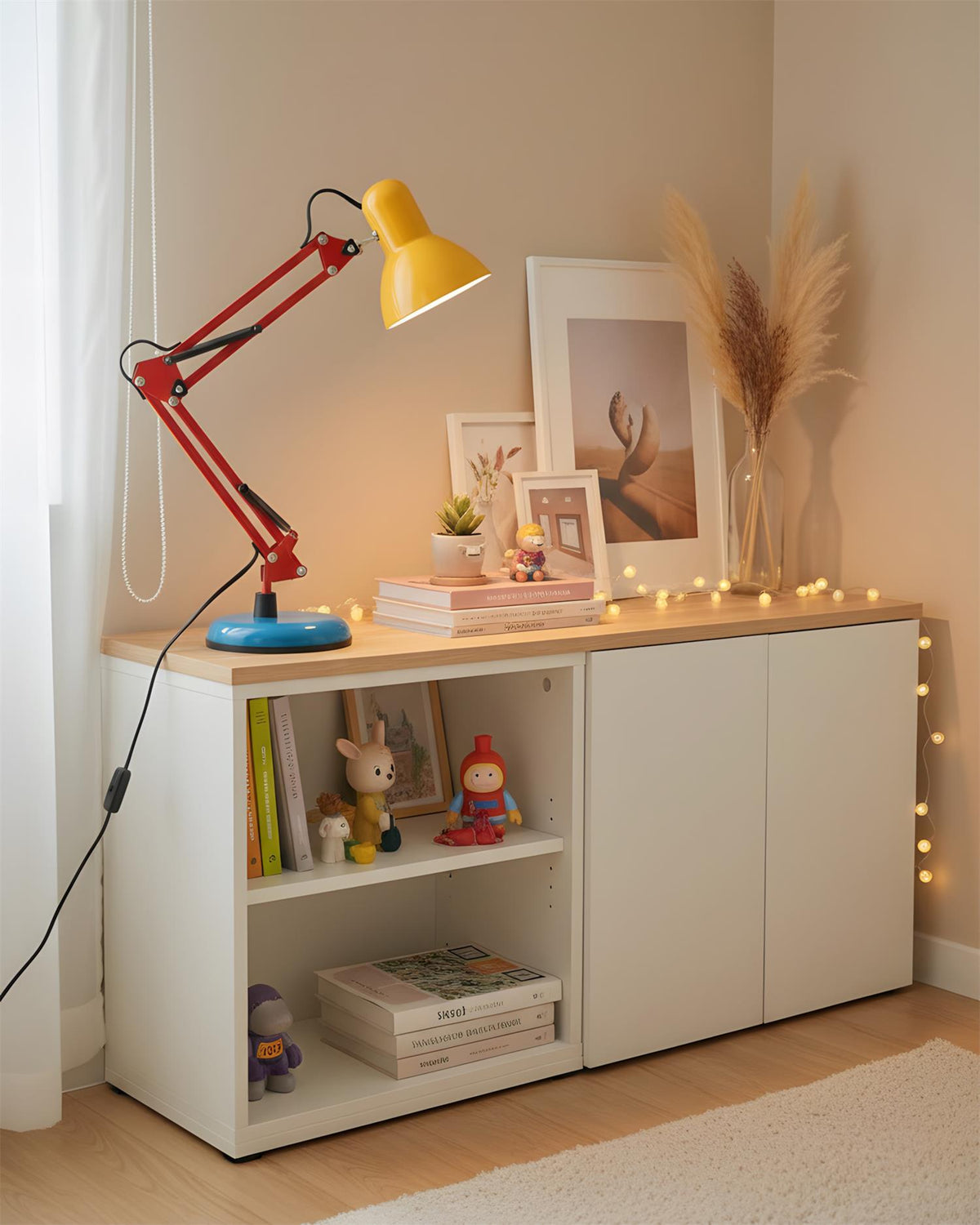 Articulating Metal Arm Task Lamp 21.6 in with Multicolor Accents for Desks Bedrooms Home Office Reading Study Workspace Nightstand | Thomler