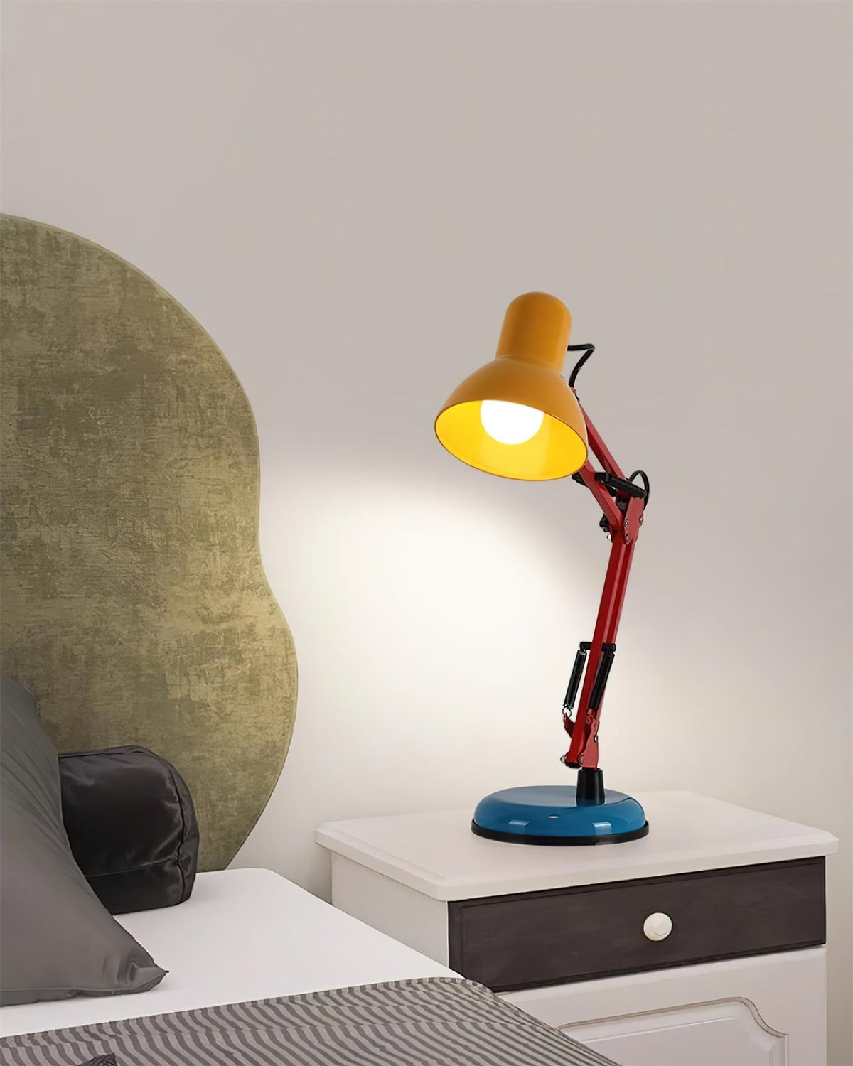 Articulating Metal Arm Task Lamp 21.6 in with Multicolor Accents for Desks Bedrooms Home Office Reading Study Workspace Nightstand | Thomler