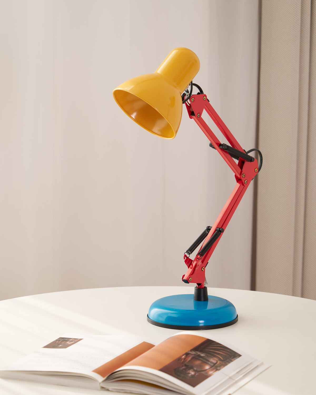 Articulating Metal Arm Task Lamp 21.6 in with Multicolor Accents for Desks Bedrooms Home Office Reading Study Workspace Nightstand | Thomler