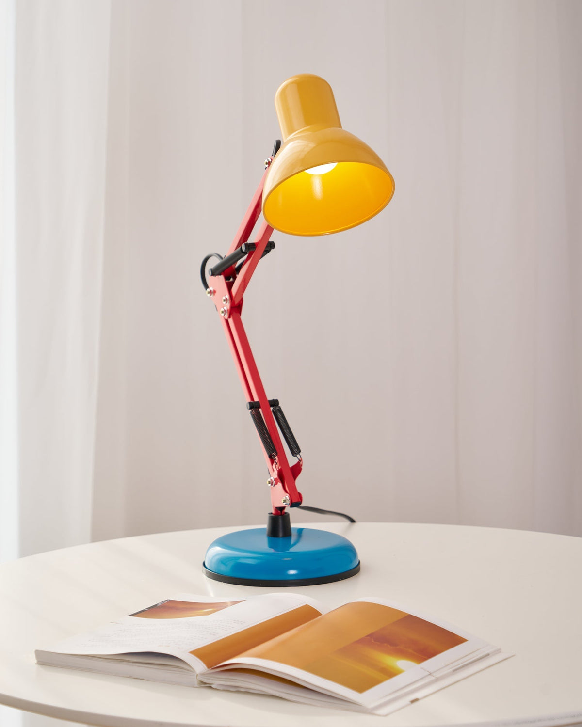 Articulating Metal Arm Task Lamp 21.6 in with Multicolor Accents for Desks Bedrooms Home Office Reading Study Workspace Nightstand | Thomler