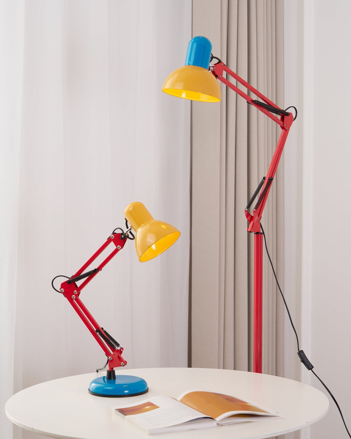 Articulating Metal Arm Task Lamp 21.6 in with Multicolor Accents for Desks Bedrooms Home Office Reading Study Workspace Nightstand | Thomler