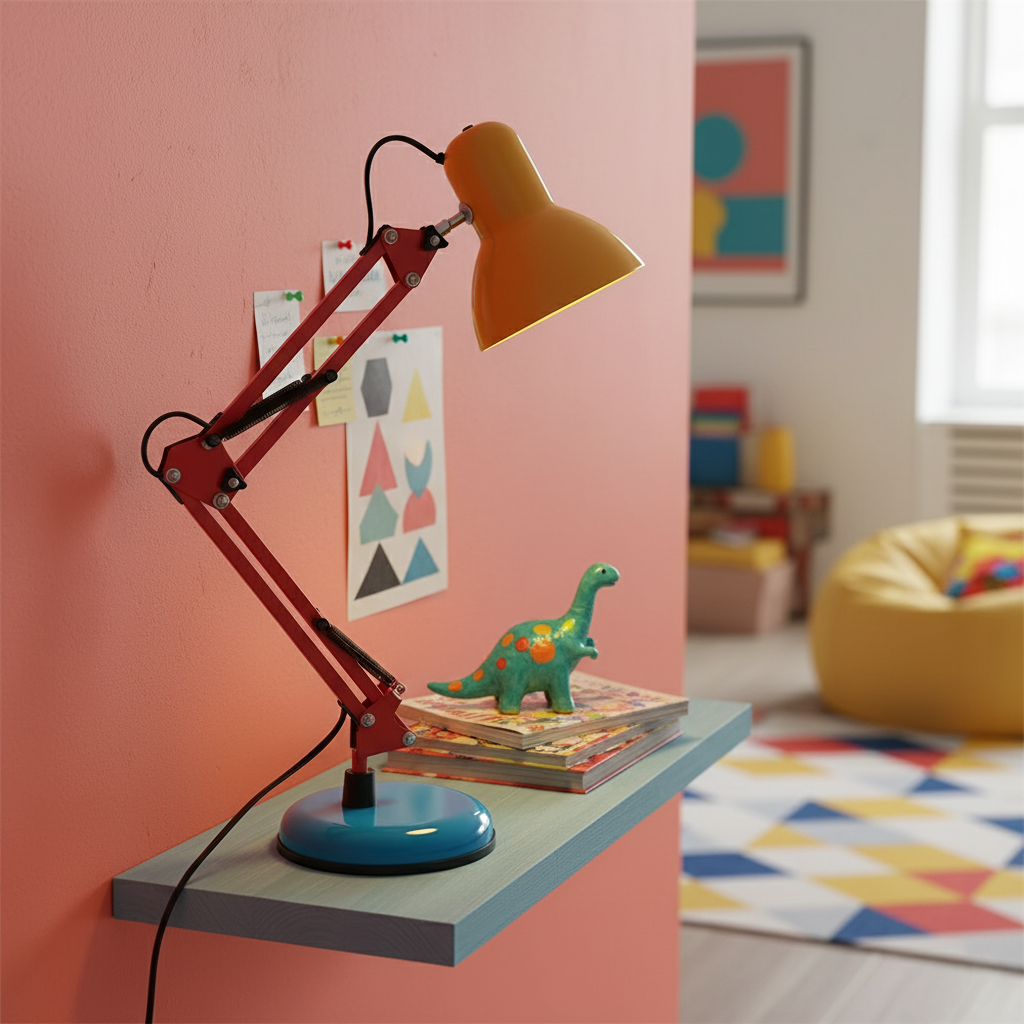 Articulating Metal Arm Task Lamp 21.6 in with Multicolor Accents for Desks Bedrooms Home Office Reading Study Workspace Nightstand | Thomler