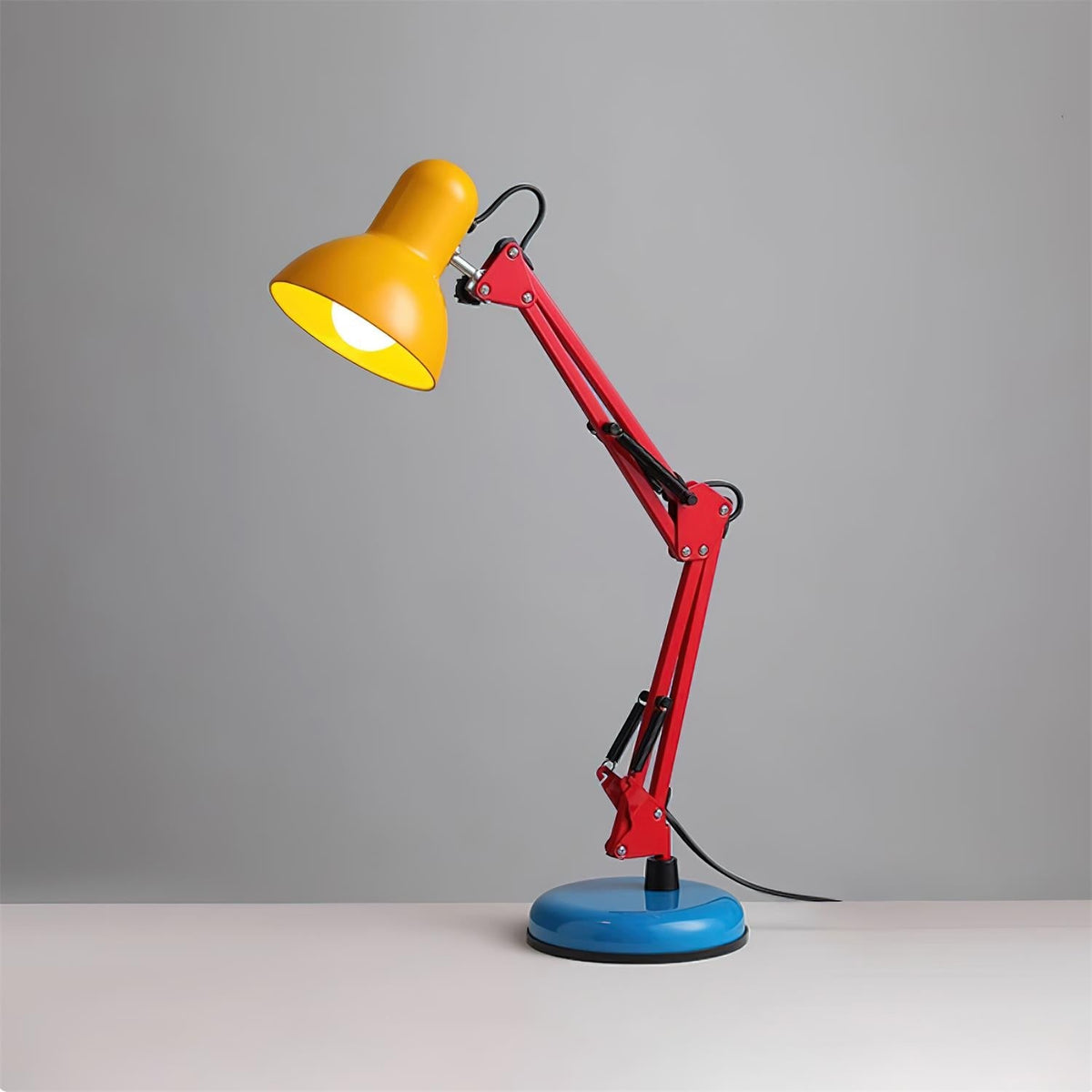 Articulating Metal Arm Task Lamp 21.6 in with Multicolor Accents for Desks Bedrooms Home Office Reading Study Workspace Nightstand | Thomler