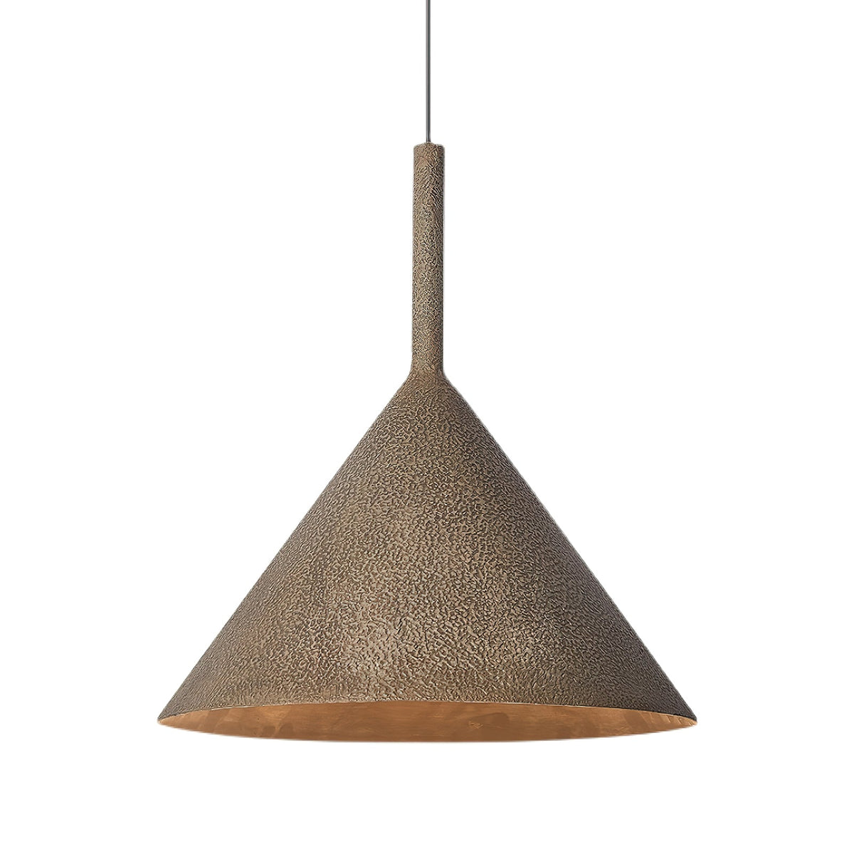 Iron Ceiling Fixture Hammered Texture Adjustable Height 18×19 in Overhead Dining Kitchen Island Entryway Aged Bronze Cone Shade | Thomler