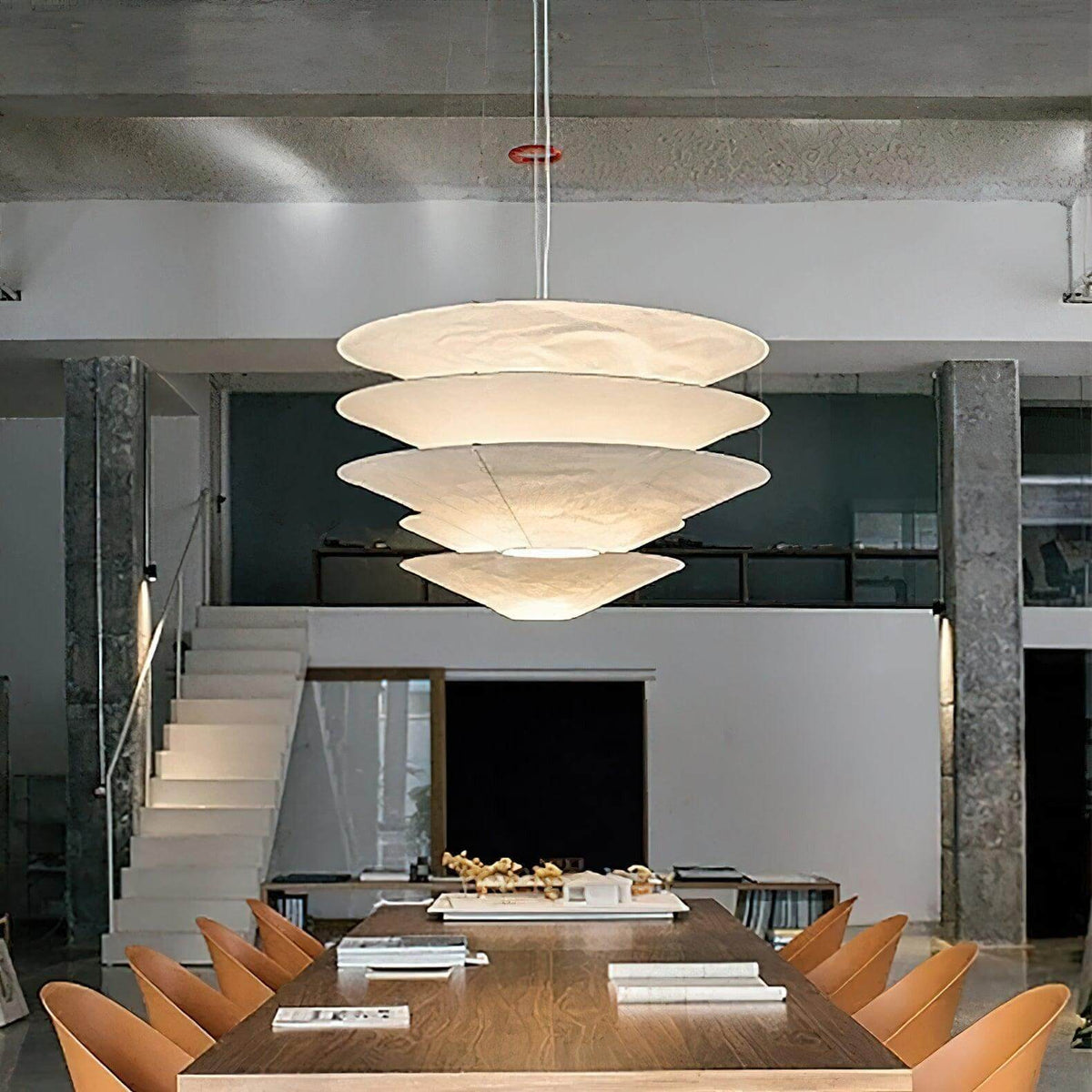 Circular Hoop Hanging Lamp with Textured Shades Red 30-Inch Fixture for Island & Table Lighting | Thomler