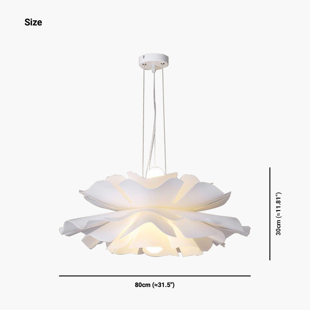 Adjustable LED Overhead Light Fixture with Acrylic Lotus Shade White 20 in for Dining Room Living Room Bedroom Entryway Modern Ceiling Light | Thomler