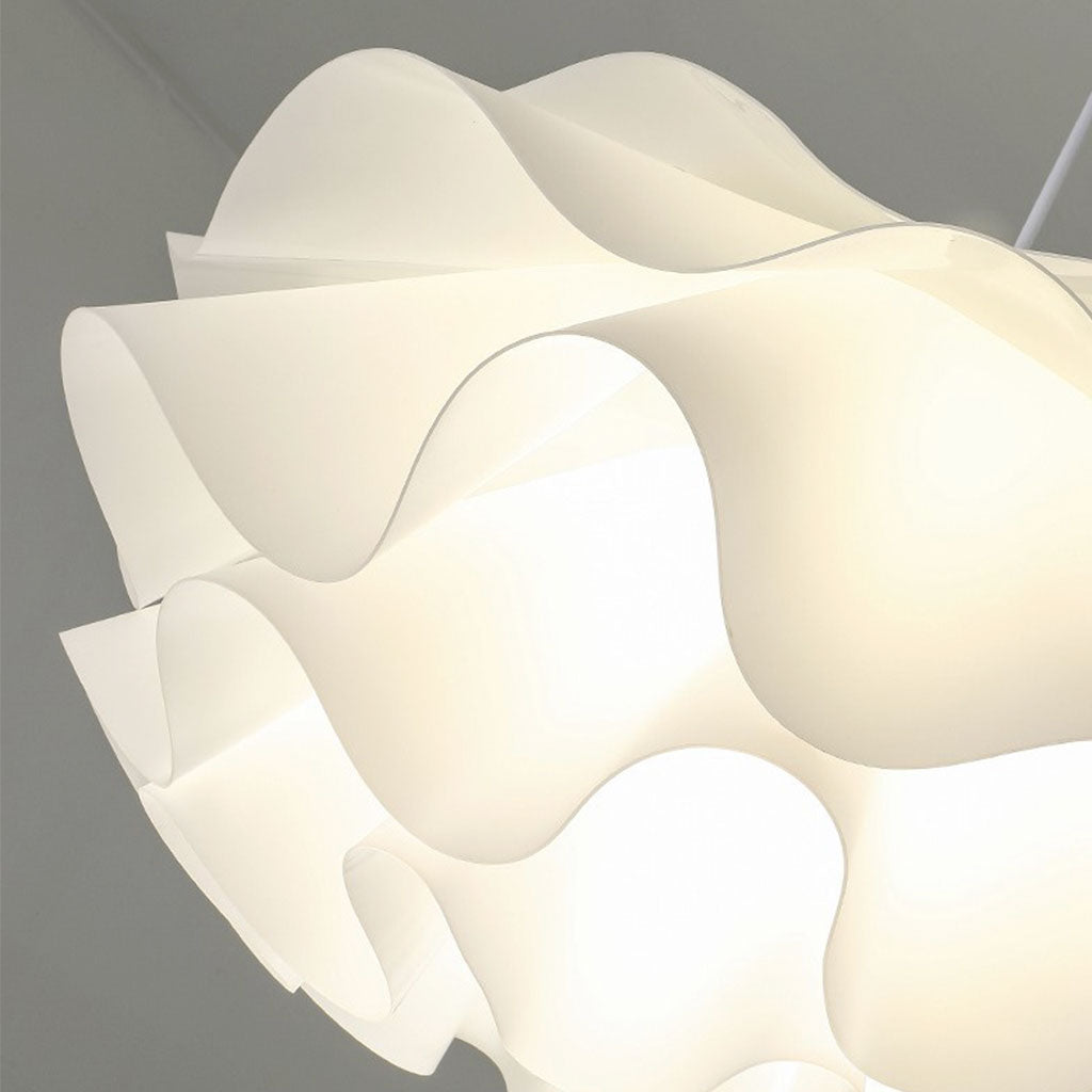 Adjustable LED Overhead Light Fixture with Acrylic Lotus Shade White 20 in for Dining Room Living Room Bedroom Entryway Modern Ceiling Light | Thomler