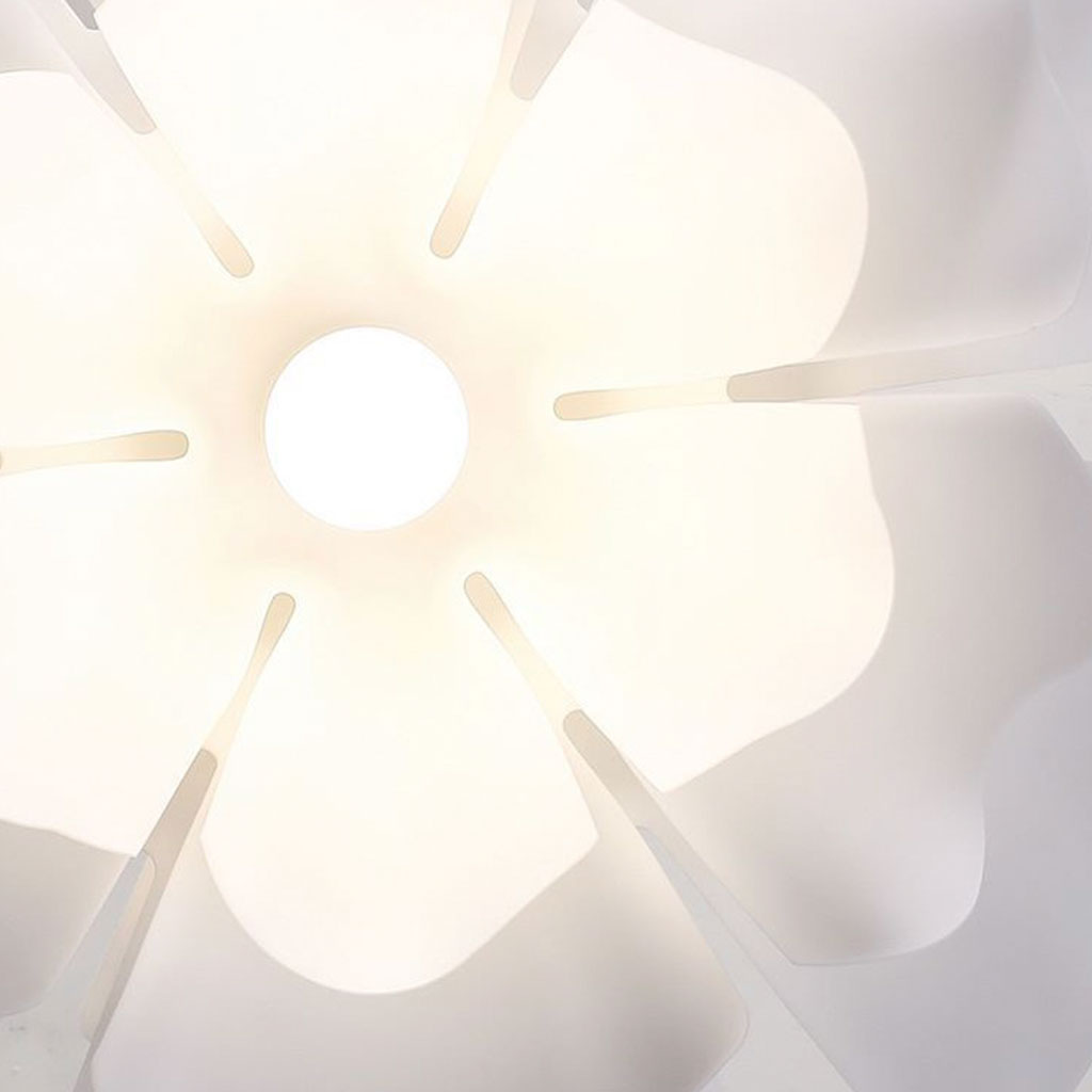 Adjustable LED Overhead Light Fixture with Acrylic Lotus Shade White 20 in for Dining Room Living Room Bedroom Entryway Modern Ceiling Light | Thomler