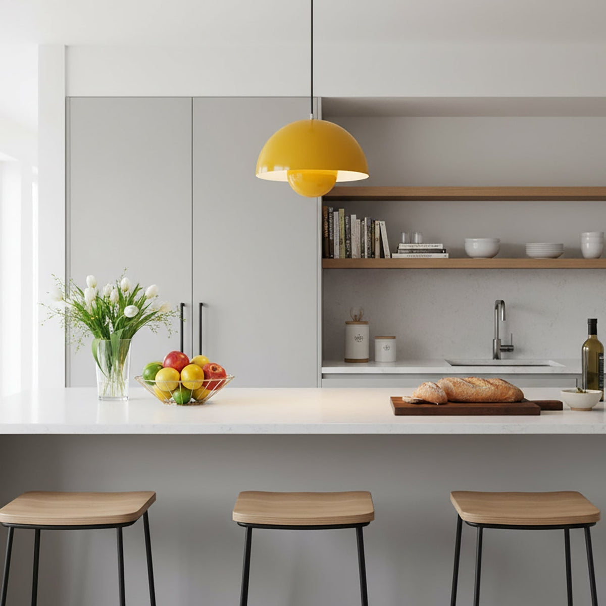 Aluminium-Pendelleuchte, 9-Zoll-Kuppelschirm, verstellbares Kabel, moderne Beleuchtung, Küchen- und Esszimmer-Insel, Deckenlampe, geometrische Halbkugel