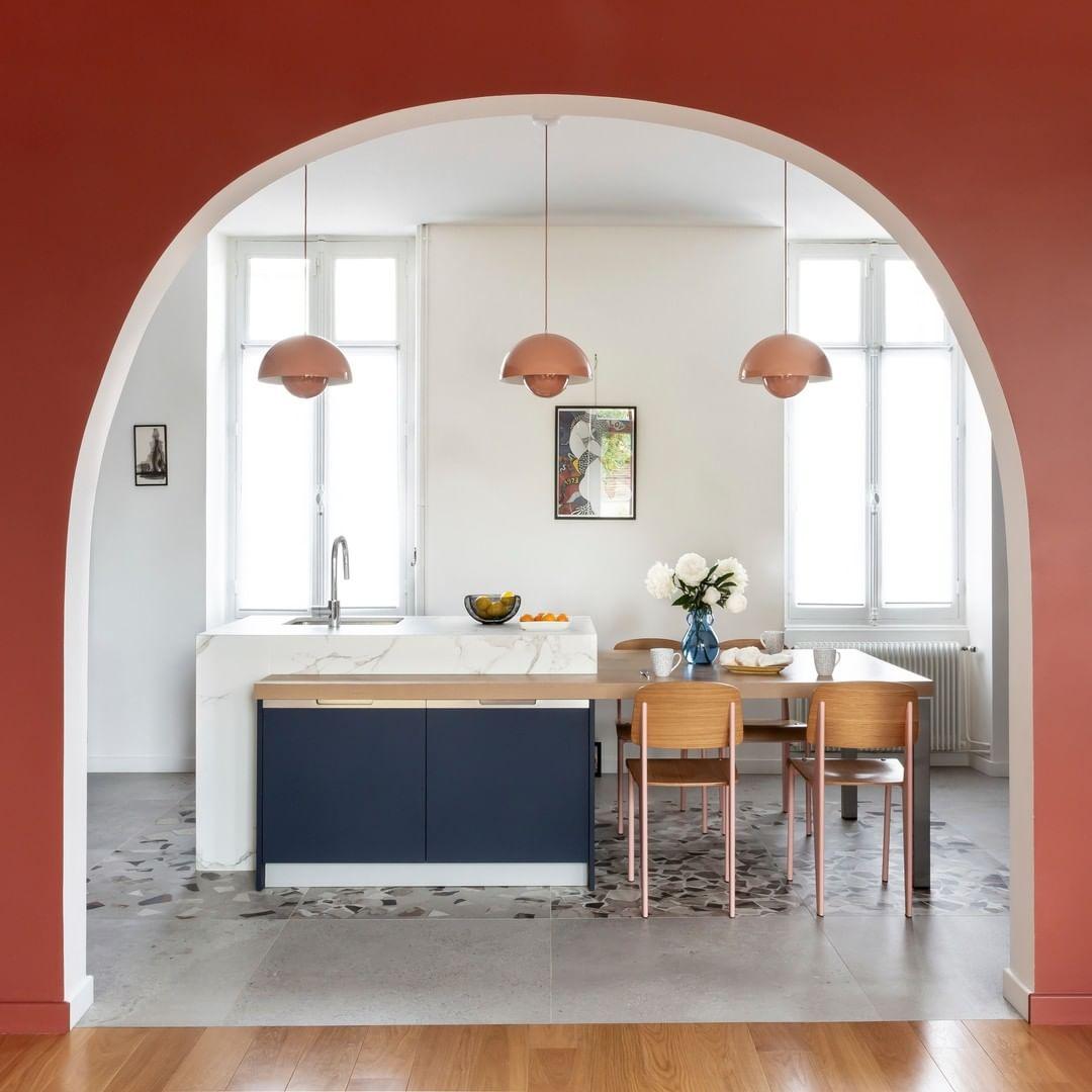 Geometric Aluminum Hanging Fixture 9 Inch Matte Modern Overhead Illumination for Kitchen Dining Room Entry | Thomler
