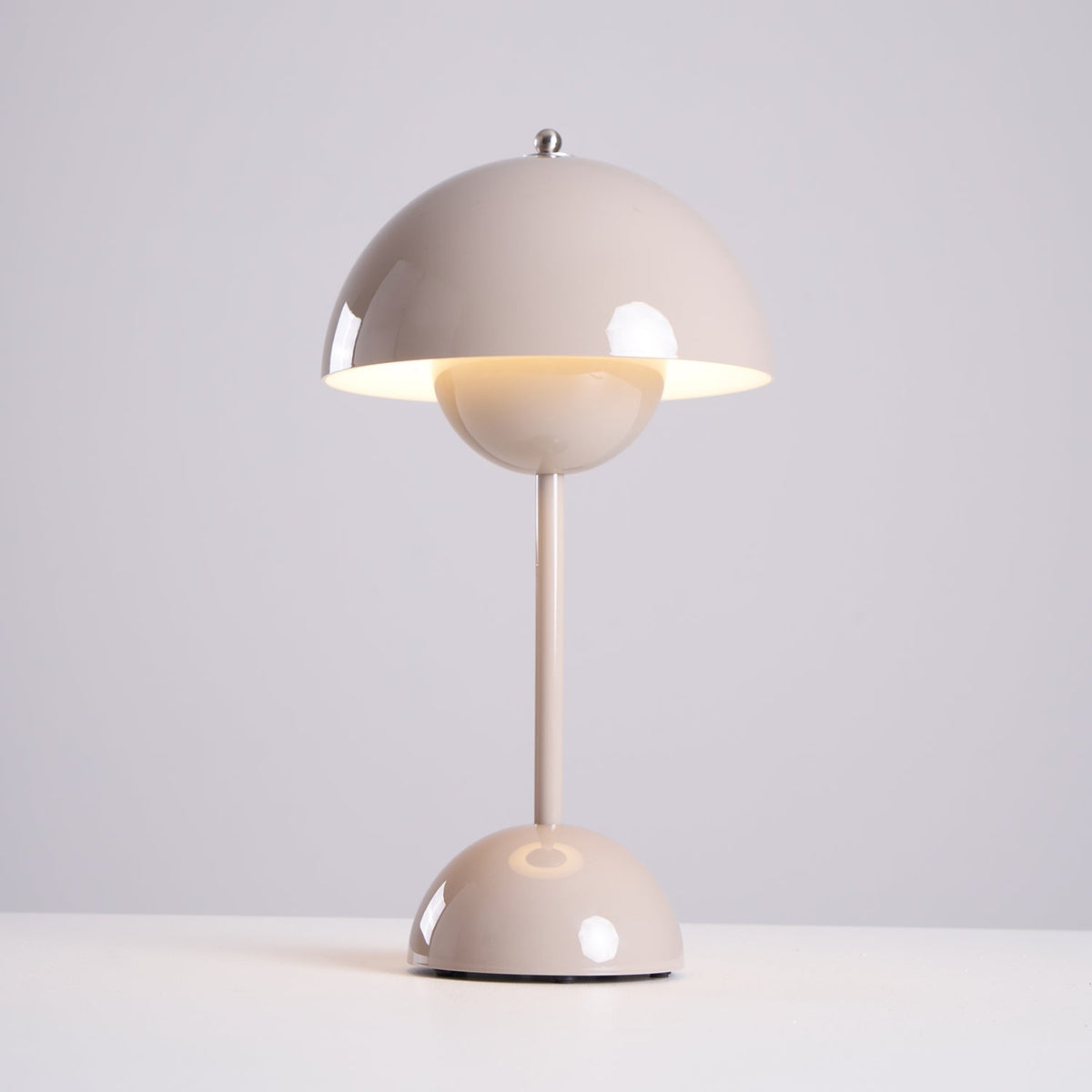 Rechargeable LED Touch Lamp Metal Cordless Mini Nightstand Light Tri-Color Modes USB Charging Port 6.3 in Round Portable for Bedroom Office | Thomler