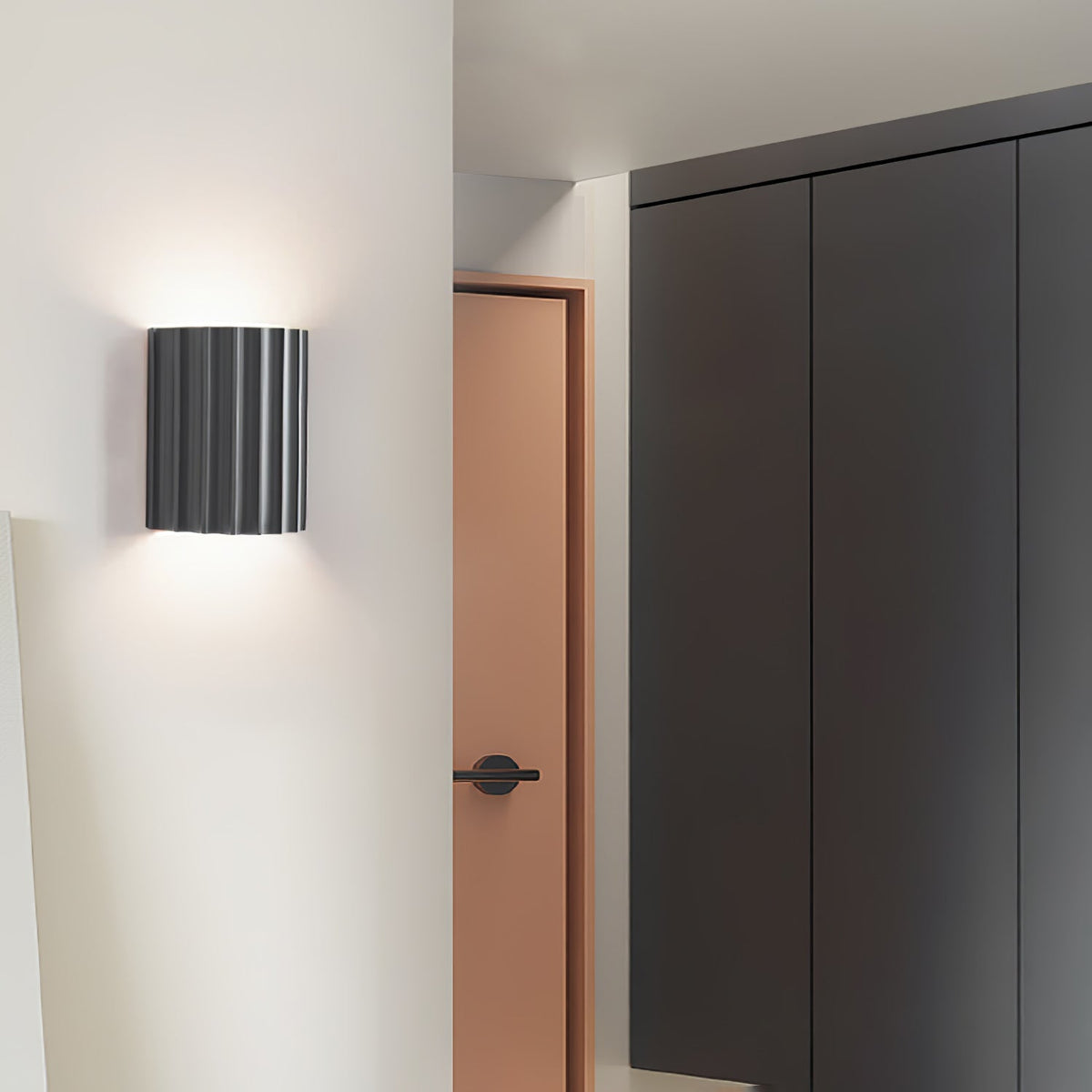 Textured Resin Sconce 5.5 in Bidirectional LED Fixture White Gray Green Orange for Hallway Bedroom Entryway Modern Ambient Wall Lighting G9 | Thomler