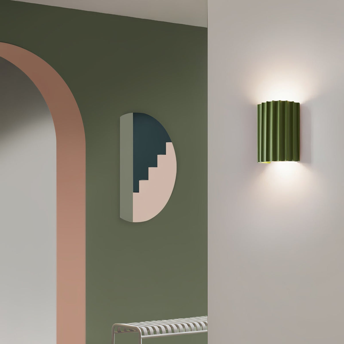 Textured Resin Sconce 5.5 in Bidirectional LED Fixture White Gray Green Orange for Hallway Bedroom Entryway Modern Ambient Wall Lighting G9 | Thomler