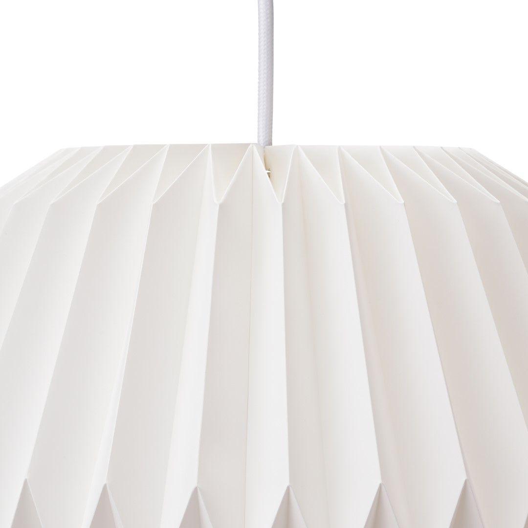 13-Inch Acrylic Hanging Lamp White Pleated Texture E27 Socket Adjustable Height Bedroom Dining Room Overhead Fixture Scandinavian Style Soft | Thomler