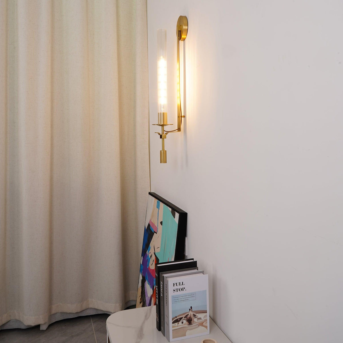 Wandlamp 28 inch Helderglazen buizen Metalen frame E26-fitting voor gangen, slaapkamers, woonkamers, entrees, hedendaags industrieel | Thomler