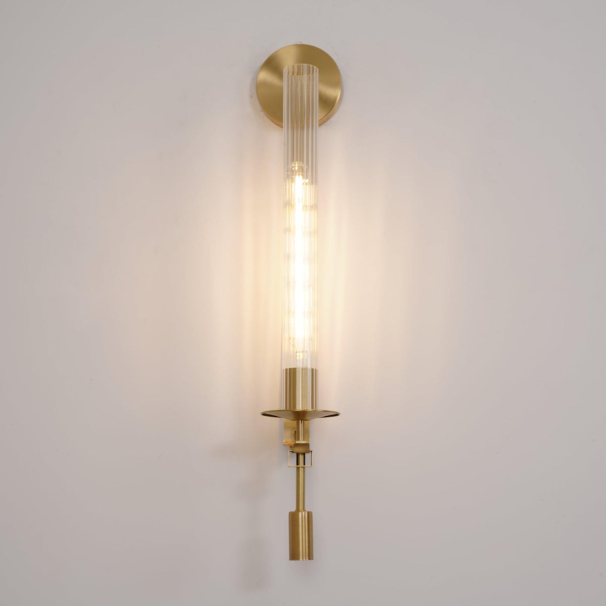 Wandlamp 28 inch Helderglazen buizen Metalen frame E26-fitting voor gangen, slaapkamers, woonkamers, entrees, hedendaags industrieel | Thomler