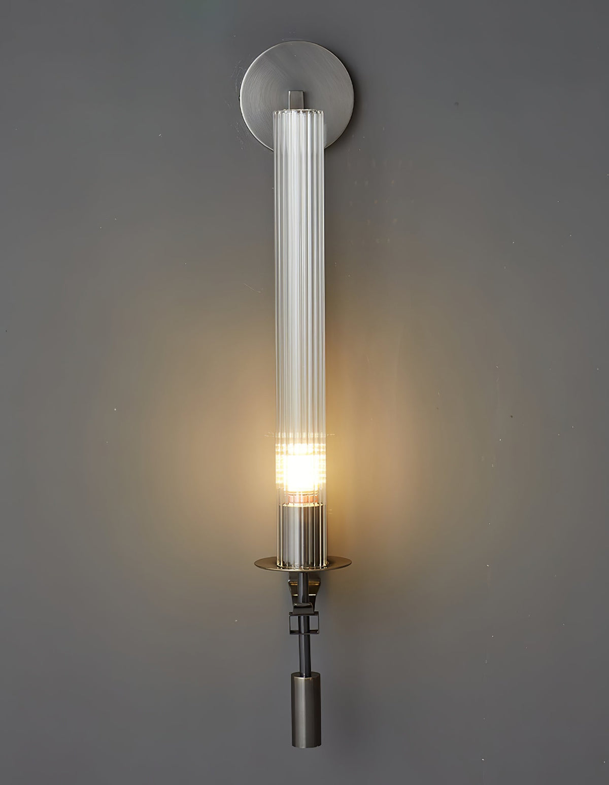 Wandlamp 28 inch Helderglazen buizen Metalen frame E26-fitting voor gangen, slaapkamers, woonkamers, entrees, hedendaags industrieel | Thomler