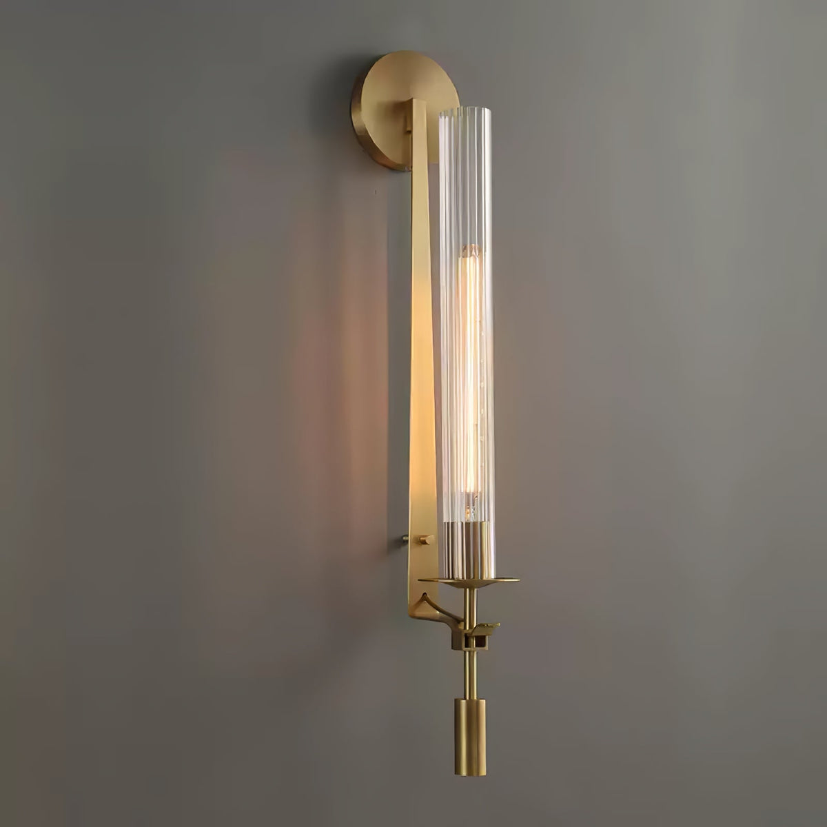 Wandlamp 28 inch Helderglazen buizen Metalen frame E26-fitting voor gangen, slaapkamers, woonkamers, entrees, hedendaags industrieel | Thomler