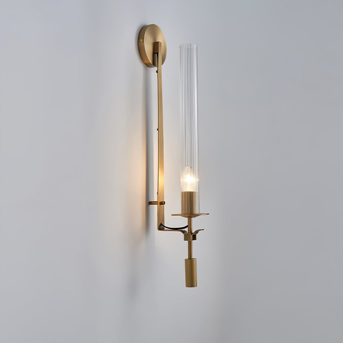 Wandlamp 28 inch Helderglazen buizen Metalen frame E26-fitting voor gangen, slaapkamers, woonkamers, entrees, hedendaags industrieel | Thomler