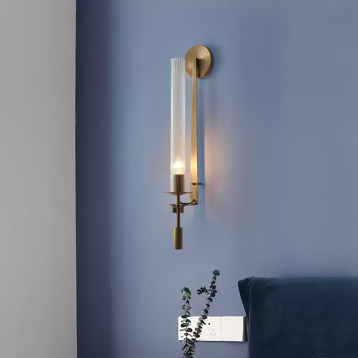 Wandlamp 28 inch Helderglazen buizen Metalen frame E26-fitting voor gangen, slaapkamers, woonkamers, entrees, hedendaags industrieel | Thomler
