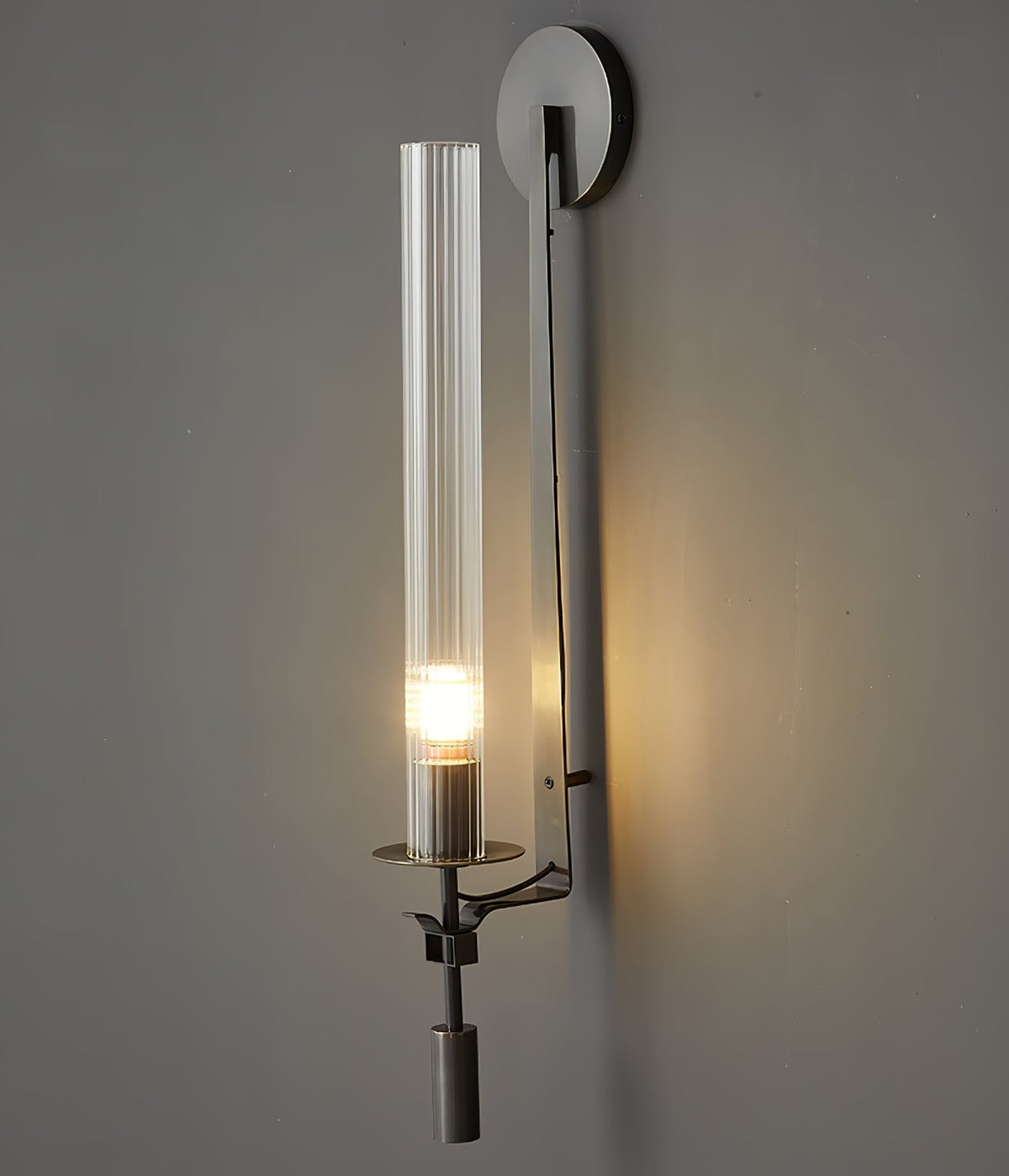 Wandlamp 28 inch Helderglazen buizen Metalen frame E26-fitting voor gangen, slaapkamers, woonkamers, entrees, hedendaags industrieel | Thomler