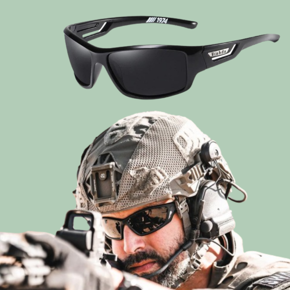 Tactische Aviator-zonnebril, UV 400-bescherming, gepolariseerde sportbril voor vissen en buitenactiviteiten