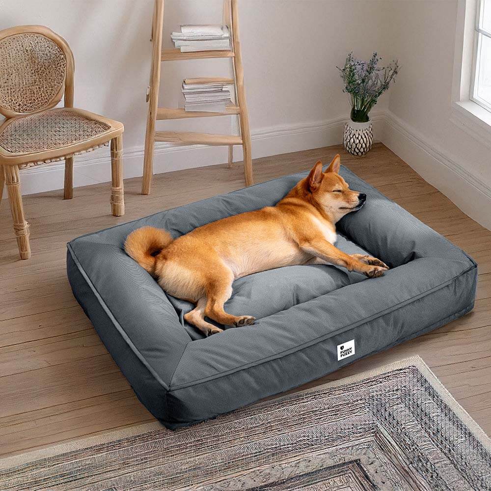 Cama para perro con bordes elevados, espuma para alivio articular y funda impermeable para razas grandes