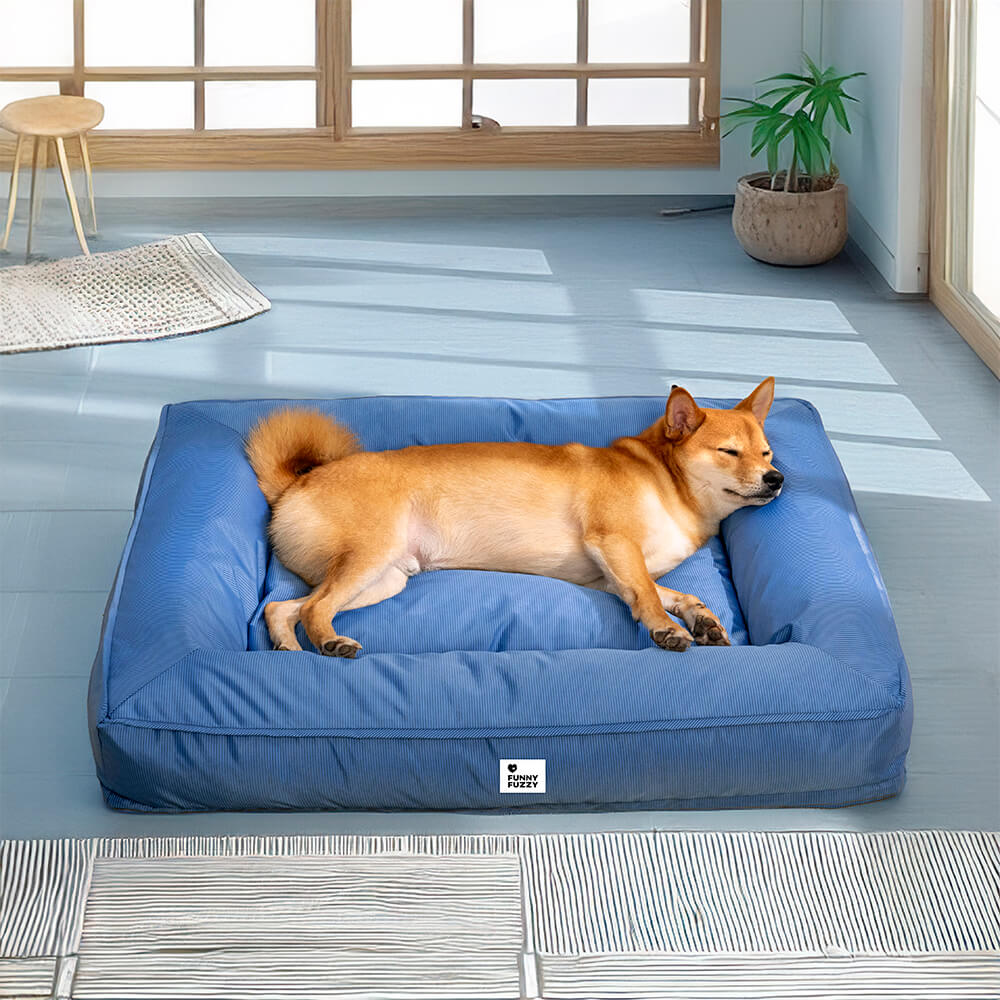 Cama para perro con bordes elevados, espuma para alivio articular y funda impermeable para razas grandes