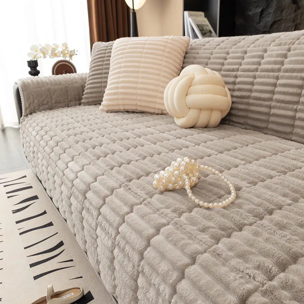 Quilted Furniture Protector with Moisture Barrier Non-Skid Backing for Couch Loveseat Chair Pet-Friendly Machine Washable Soft Flannel